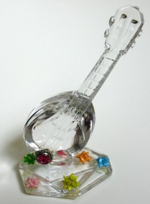 Leo Jean's Starlike© paper sculpture atop a crystal mandolin