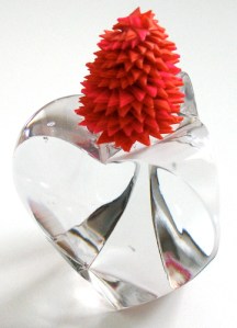 Leo Jean's Starlike© Art sculpture atop crystal triangular heart